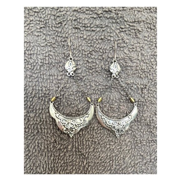 Silpada Jewelry - Silpada “Swing of Things” Engraved .925 Sterling Silver and Brass Earrings W3152